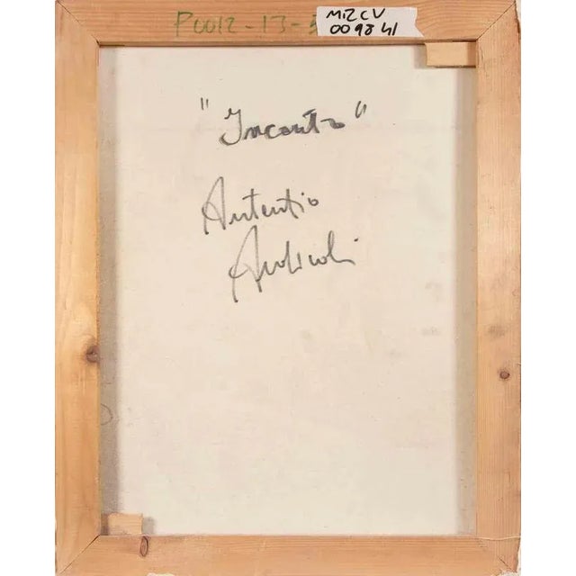 Mimmo Andriuoli, Meeting, 1990s, Oil on Canvas For Sale - Image 4 of 5