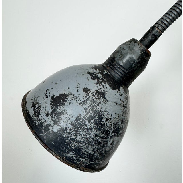 Mid-Century Modern Grey Industrial Scissor Wall Lamp from Elektroinstala, 1960s For Sale - Image 3 of 16