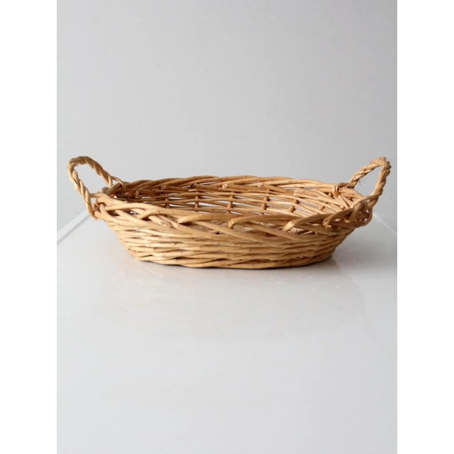 Brown Vintage Wicker Basket For Sale - Image 8 of 13