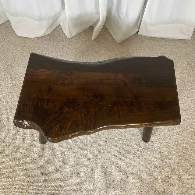 Wood Rustic Wabi-Sabi Coffee Table in Wood, 1970s For Sale - Image 7 of 18