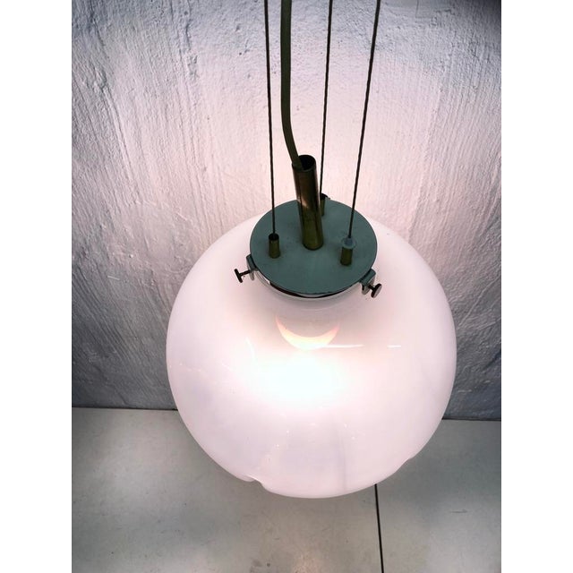 Mid-Century Modern Italian Glass Globe Pendant Lamp, 1960s For Sale - Image 13 of 15