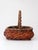 Wood Vintage Woven Willow Basket With Wrapped Arched Handle For Sale - Image 7 of 14