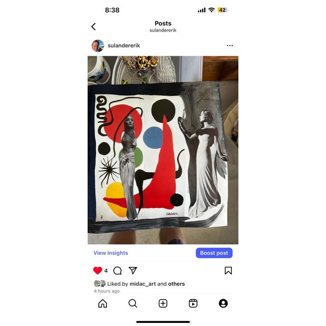 Erik Sulander “Pieces of Calder, Viii” Exploration in Collage With Intersection of Alexander Calder and Glamour Photography of 1930’s. For Sale - Image 4 of 4