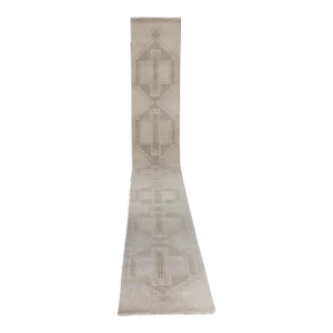 Hand-Knotted Turkish Kurdish Runner - Low Pile Tribal Runner 3'3" X 28'1"