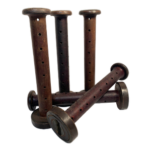Early 20th Century Industrial Textile Mill Bobbins Wooden Spools- Set of 5