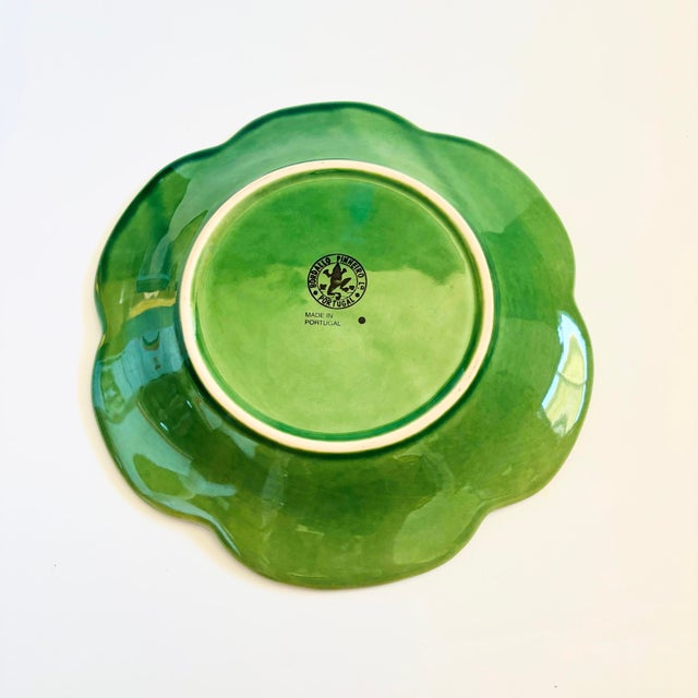 Green Portuguese Cabbageware Plate by Bordallo Pinheiro For Sale - Image 8 of 9
