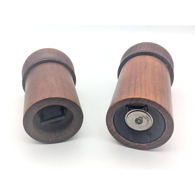 Mid-Century Modern 1970s Dansk Teak Wood Salt Shaker & Pepper Mill Designed by Gunnar Cyrén, a Pair For Sale - Image 3 of 13