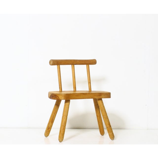 Swedish Stool in Pith Pine, 1975 For Sale - Image 3 of 16