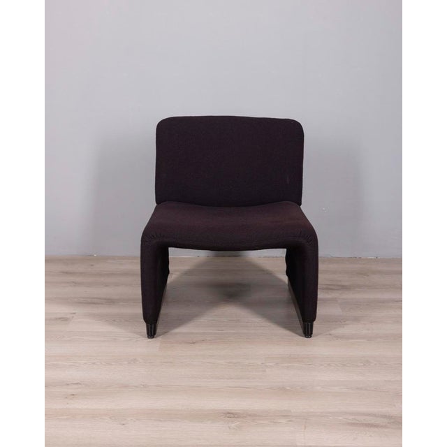 Modern Vintage Armchairs in Black Fabric, Italy, 1980s, Set of 5 For Sale - Image 3 of 9