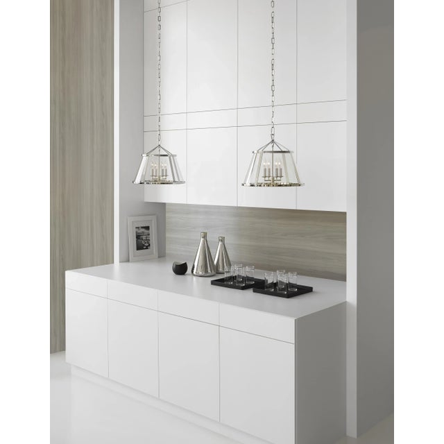 Transitional Chapman & Myers for Visual Comfort Signature Darlana 16" Pendant in Polished Nickel with Clear Glass For Sale - Image 3 of 4