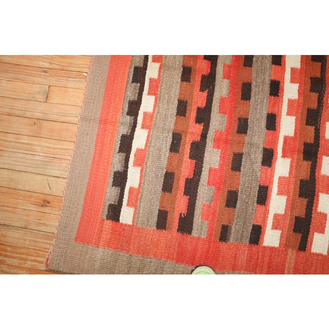 Early 20th Century Zabihi Collection American Navajo Square Tribal Rug - 4'5" x 4'9" For Sale - Image 9 of 11