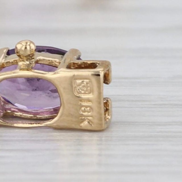 Modern 8.70ctw Amethyts Tennis Bracelet 18k Yellow Gold 7.5" 4.2mm For Sale - Image 3 of 5