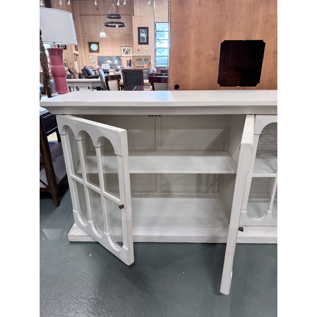 Oka Swedish Gustavian Style Washed Grey Sideboard For Sale In New York - Image 6 of 10