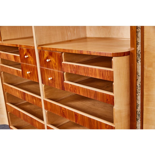 Art Deco Cherrywood and Tapestry Wardrobe attributed to Josef Frank, Austria, 1930s For Sale - Image 6 of 18