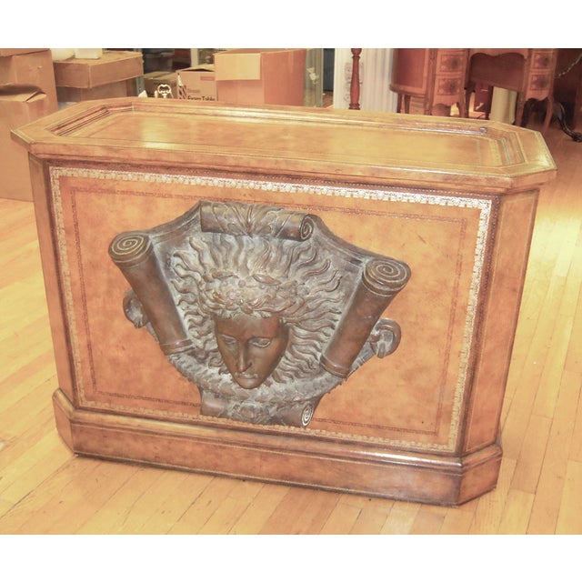 Mid-Century Modern Mid-Century Modern Maitland Smith Leather Wrapped Center Table For Sale - Image 3 of 7