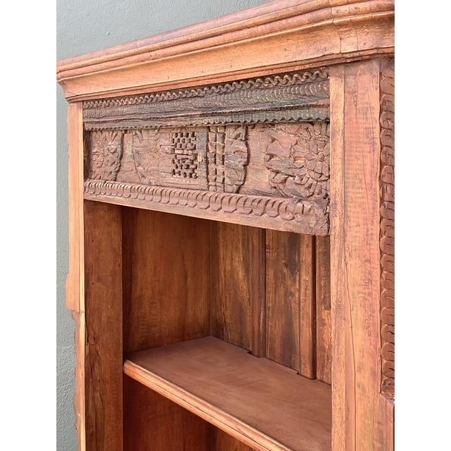 Brown Vintage Hand Carved Teak Cabinet For Sale - Image 8 of 12