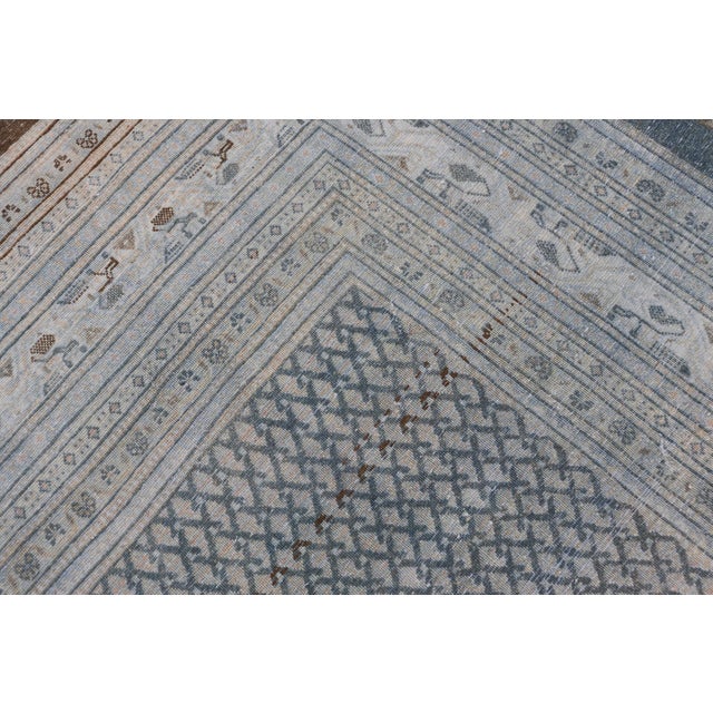 Antique Hand Knotted Persian Tabriz Rug With All-Over Design in Muted Tones For Sale - Image 17 of 17