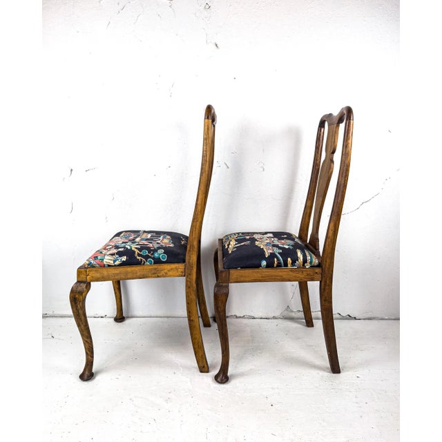 1930's Queen Anne Style Dining Chairs, Set of Four For Sale - Image 13 of 18