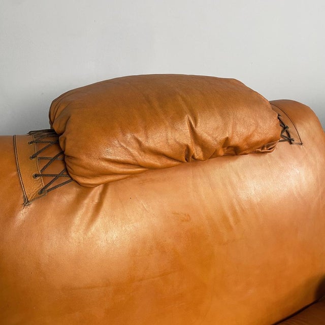Italian Modern Brown Leather Armchairs, 1970s, Set of 2 For Sale - Image 15 of 18