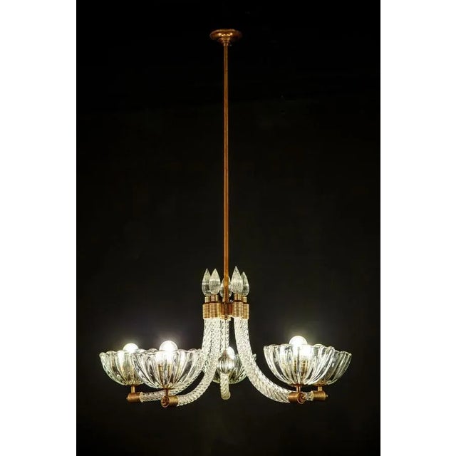 Italian Art Deco Chandelier from Barovier & Toso, 1940s For Sale - Image 12 of 15