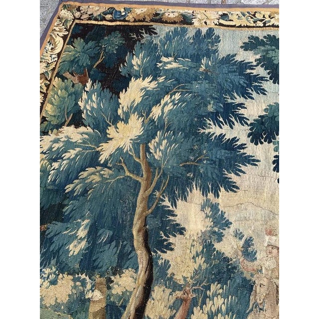 Hunting with Hound Tapestry from Aubusson, 1700s For Sale - Image 5 of 18