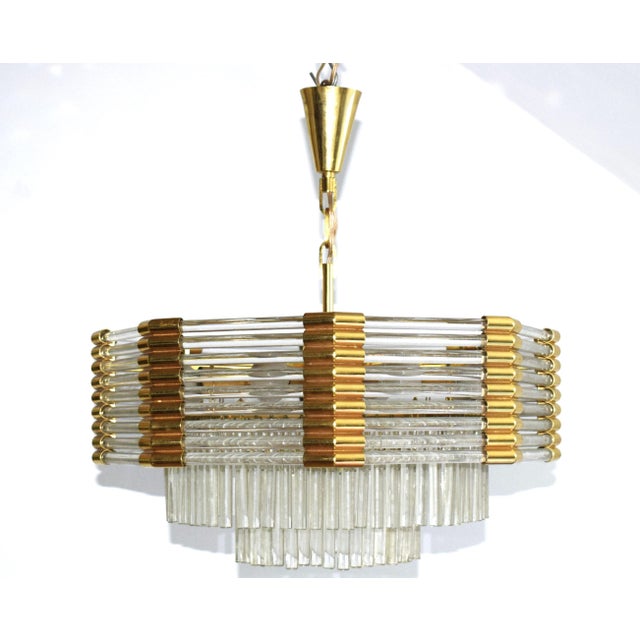Gold Large Gold-Plated Crystal Chandelier by Bakalowits & Söhne Vienna, 1970s For Sale - Image 8 of 10