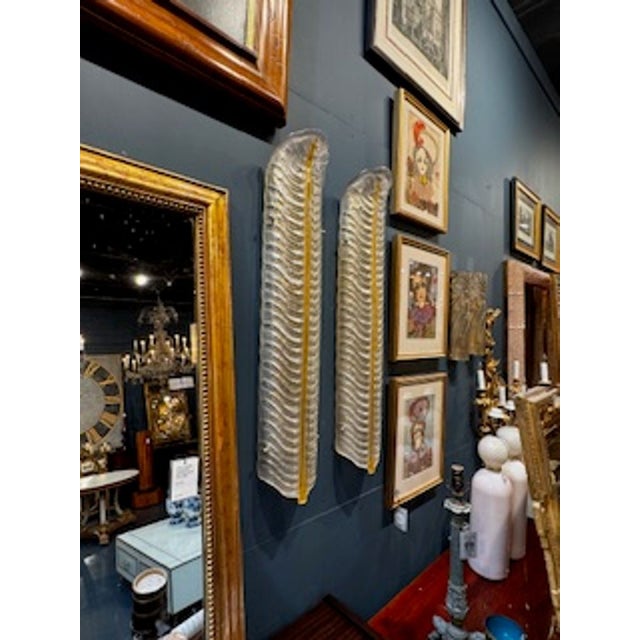 Early 21st Century Large Scale Murano Glass Leaf Sconces For Sale - Image 5 of 7