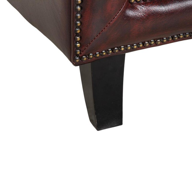 Chesterfield Three-Seater Sofa in Leather For Sale - Image 9 of 16