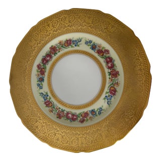 Limoges Porcelain Plate in Gold, 1950s For Sale