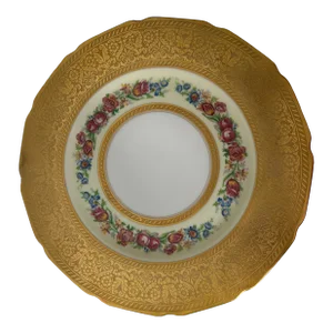 Limoges Porcelain Plate in Gold, 1950s