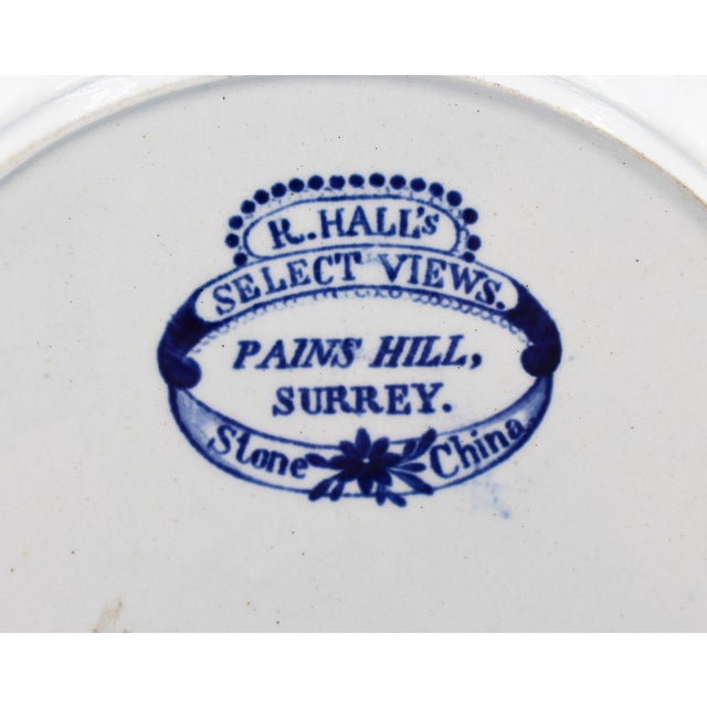 Circa 1822-1841 English Flow Blue Stone China Plate by Swan Bank Pottery For Sale In Raleigh - Image 6 of 7