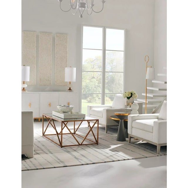 Transitional Chelsea House Glass Top Harlequin Coffee Table For Sale - Image 3 of 5