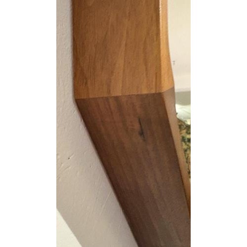 1960s Large Mid-Century Modern Wooden Mirror, Italy, 1960s For Sale - Image 5 of 7