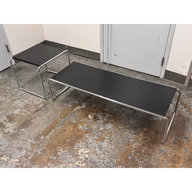 Bauhaus Marcel Breuer for Knoll Lacio Side Tables, Set For Sale - Image 3 of 12