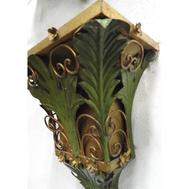 Green Hand-Painted Italian Wall Planter For Sale - Image 8 of 9