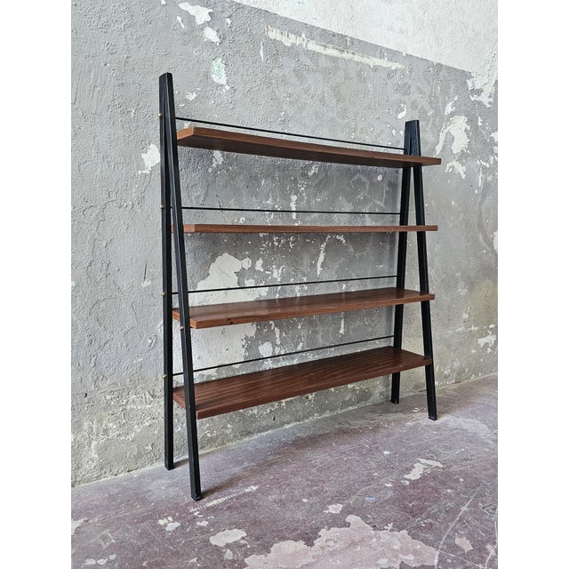 Wood Italian Teak Bookcase, 1960s For Sale - Image 7 of 8