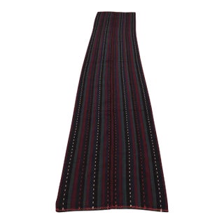 1980s Art Deco Burgundy Striped Runner Rug For Sale