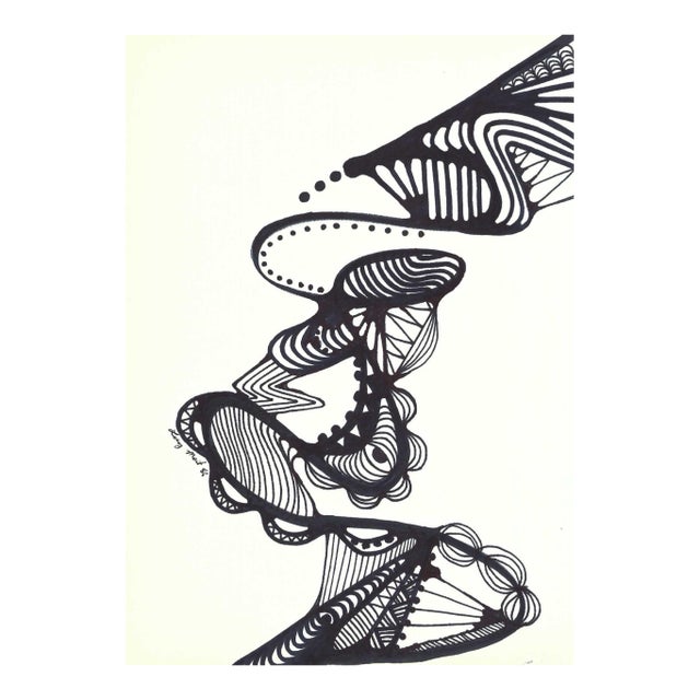 1988 Lang Mart Modern Abstract Mixed Media Painting For Sale