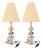 Large Art Deco Nickel-Plated Table Lamps with Fabric Shades from Bakalowits & Söhne, 1920s, Set of 2 For Sale