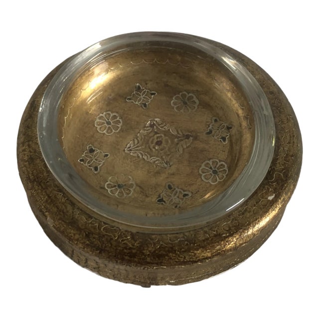 1970s Florentine Coaster With Glass Liner For Sale