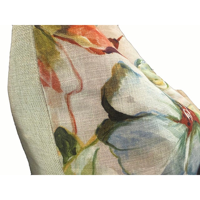 Impressionist Floral Linen Pillows - A Pair For Sale - Image 4 of 5