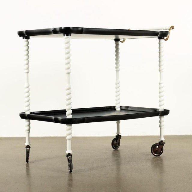 Black Walnut Service Trolley, 1960s For Sale - Image 8 of 9