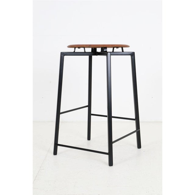 Industrial Danish Stool with Teak Seat, 1960s For Sale - Image 4 of 18