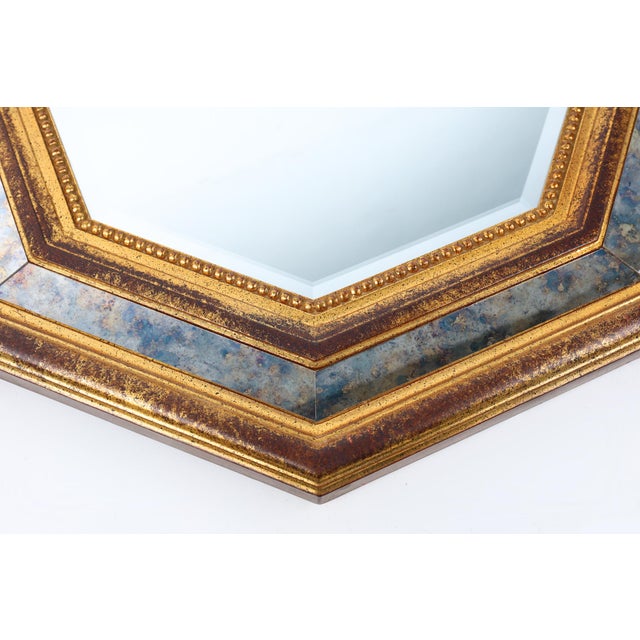 Mid-Century Modern Gilded Octagonal Mirror by Deknudt, Belgium, 1950s For Sale - Image 3 of 11