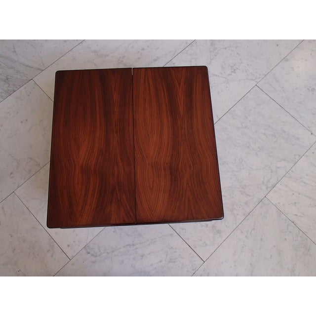 Mid-Century Modern Bar Table with Opening Mechanism and Chrome Trim, 1960s For Sale - Image 9 of 15