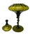 Italian Vintage 1960s Large Italian Empoli Olive Green Glass Circus Tent Lidded Compote For Sale - Image 3 of 13
