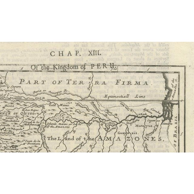 Antique Map of Peru and the Amazon by Herman Moll with Galapagos, 1709 For Sale - Image 6 of 9
