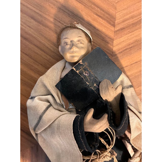 Antique Japanese Meiji Period Scholar Figure With Original Textile Robes, C. 1900 For Sale - Image 10 of 12