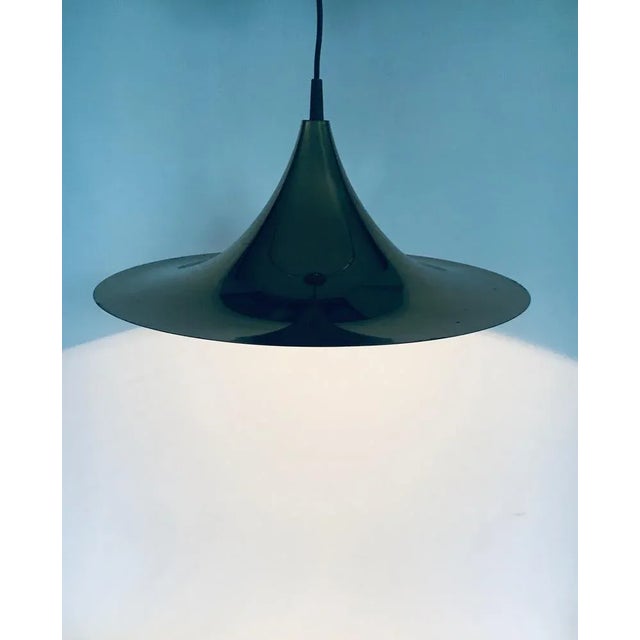 Postmodern Witch Hat Gold Pendant Lamp, 1980s For Sale - Image 4 of 13