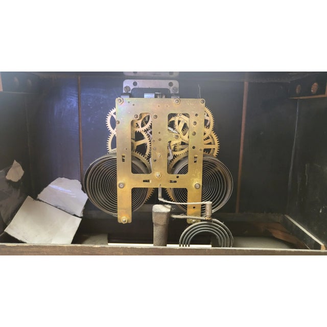 Bronze Early 20th Century Mantel Clock Ingraham with Marble & Bronze For Sale - Image 8 of 8